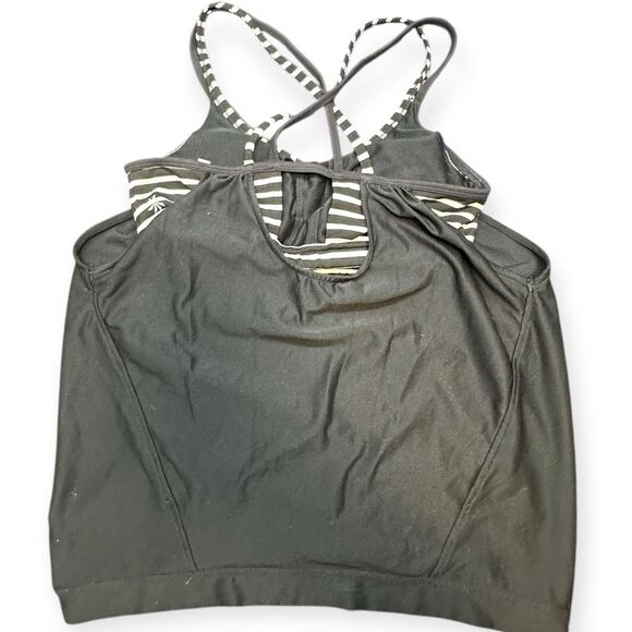 ATHLETA Women’s Black & White Stripe Hidden Agenda Tank Top Size Small - Picture 3 of 6